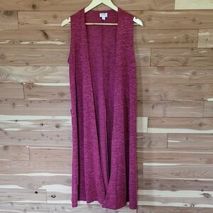 LuLaRoe Joy Sleeveless Vest, Size S, Fuschia, Soft Knit, Long-Line